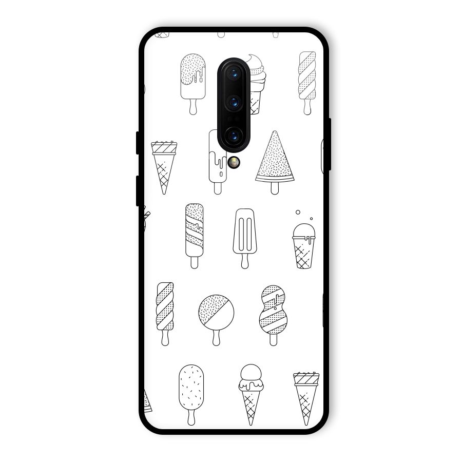 Ice Cream Lines Glass Back Case for OnePlus 7 Pro