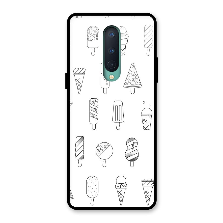 Ice Cream Lines Glass Back Case for OnePlus 8
