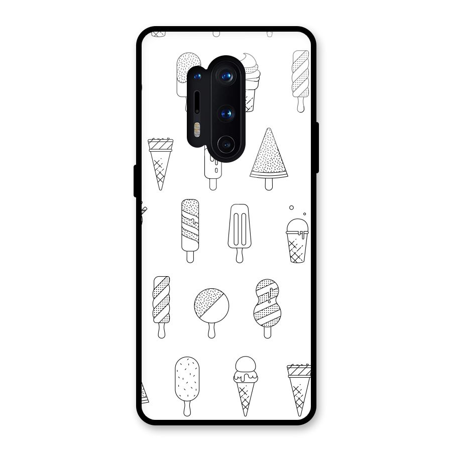 Ice Cream Lines Glass Back Case for OnePlus 8 Pro