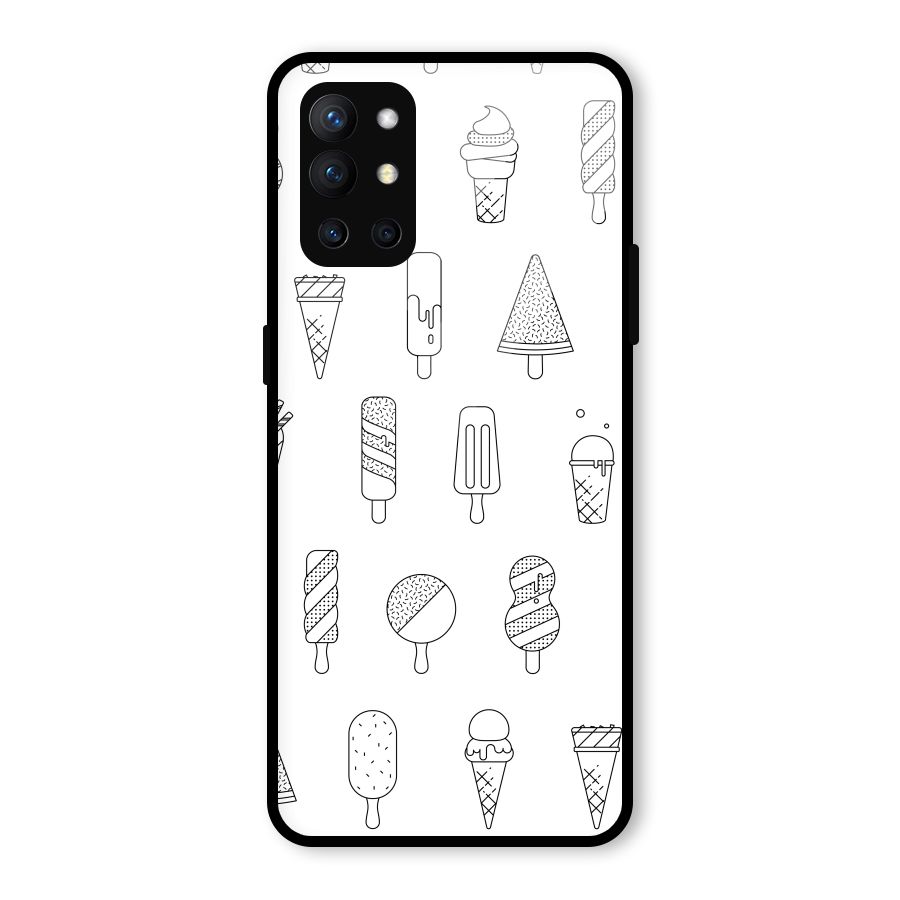 Ice Cream Lines Glass Back Case for OnePlus 9R