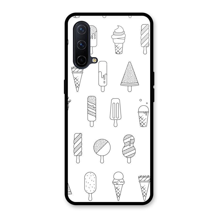 Ice Cream Lines Glass Back Case for OnePlus Nord CE 5G
