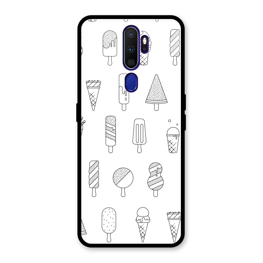 Ice Cream Lines Glass Back Case for Oppo A9 (2020)