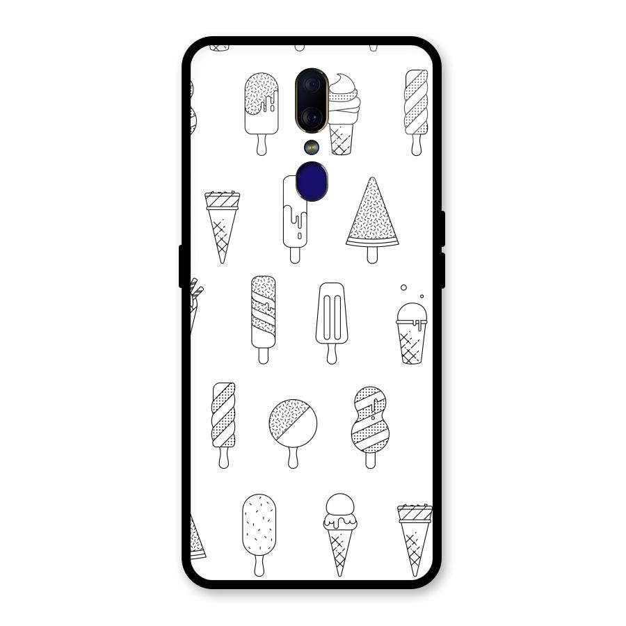 Ice Cream Lines Glass Back Case for Oppo F11
