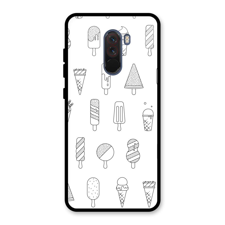 Ice Cream Lines Glass Back Case for Poco F1