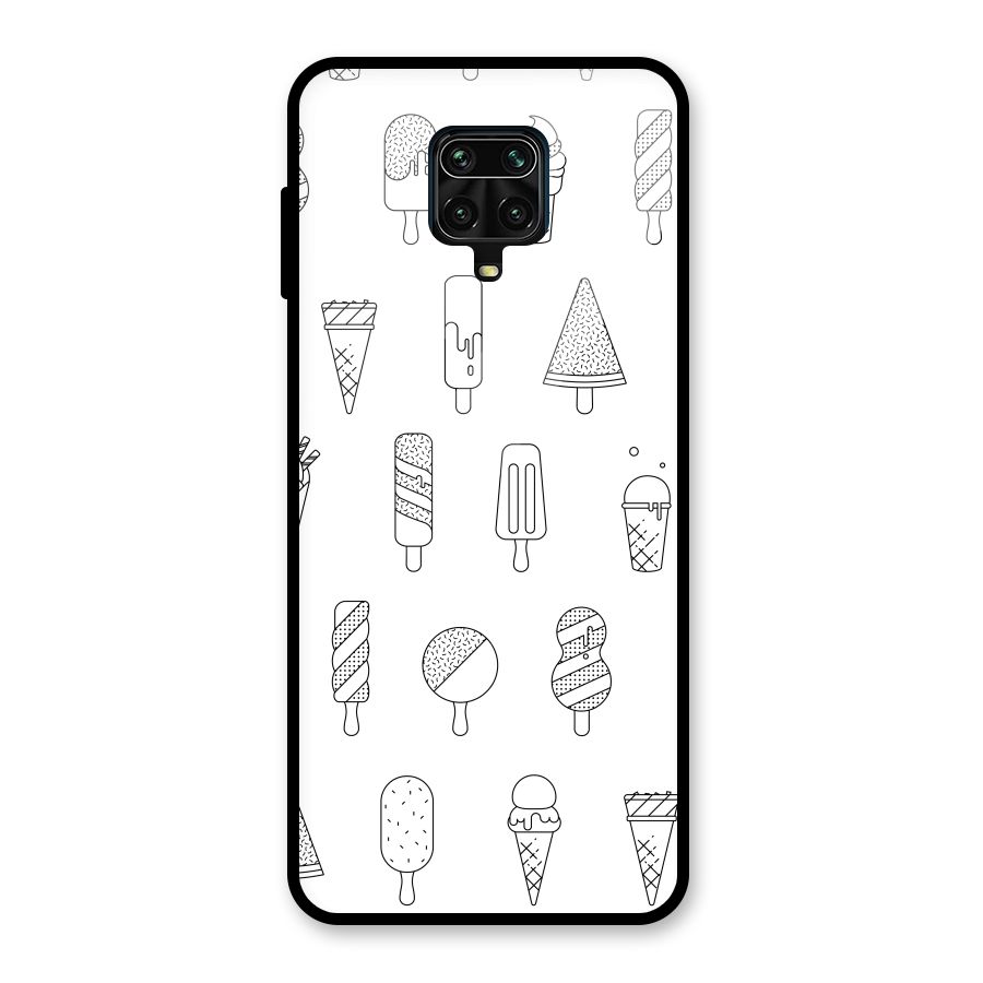 Ice Cream Lines Glass Back Case for Poco M2 Pro