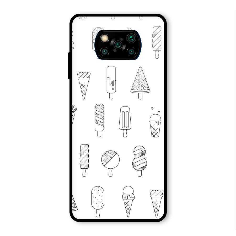 Ice Cream Lines Glass Back Case for Poco X3 Pro