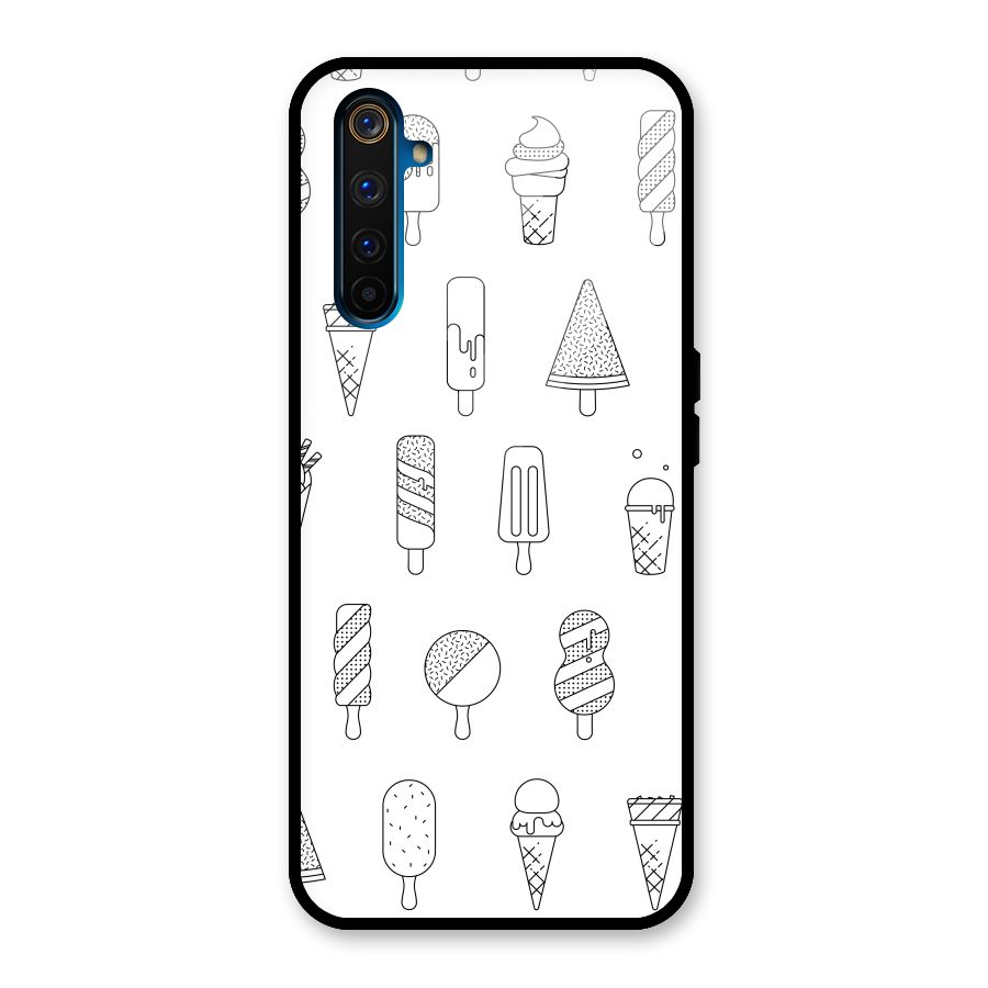 Ice Cream Lines Glass Back Case for Realme 6 Pro