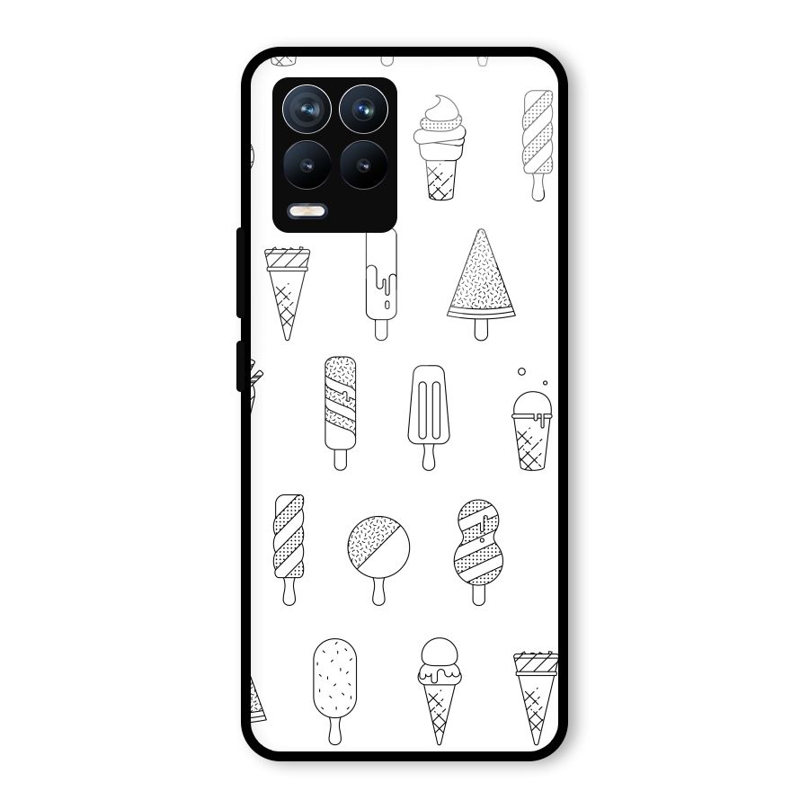 Ice Cream Lines Glass Back Case for Realme 8 Pro