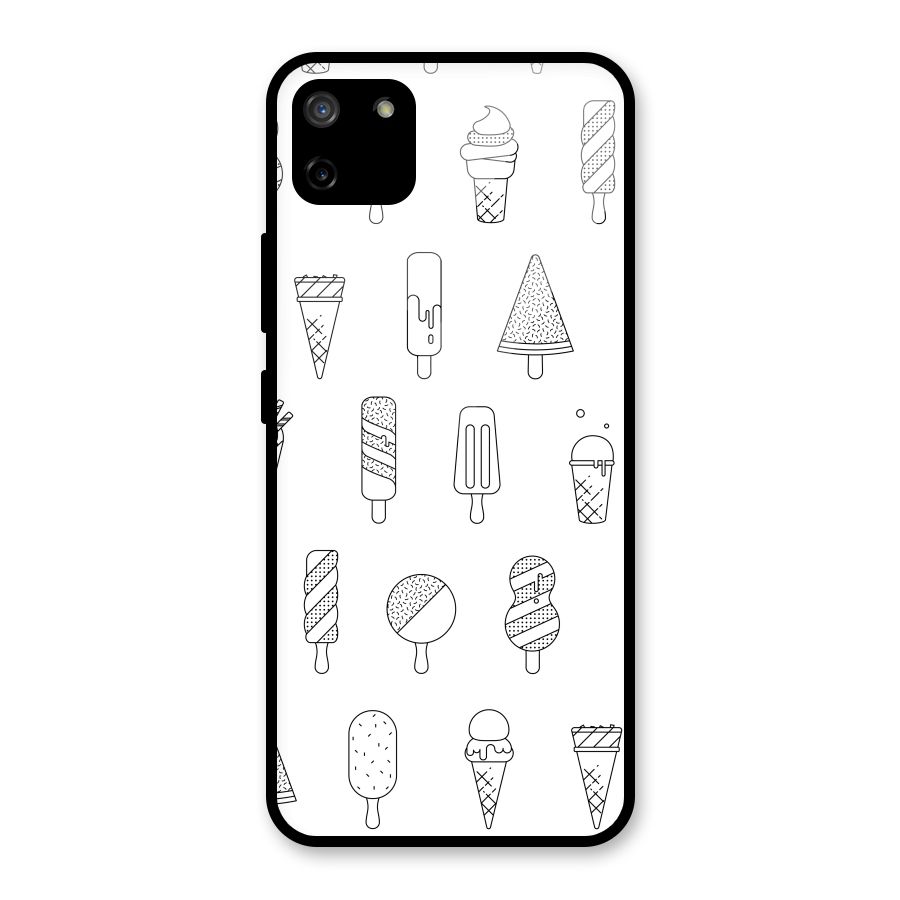 Ice Cream Lines Glass Back Case for Realme C11