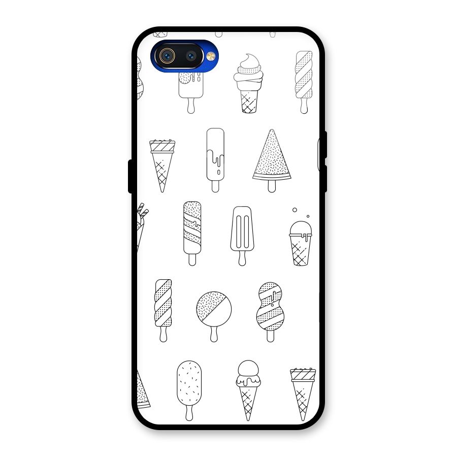 Ice Cream Lines Glass Back Case for Realme C2