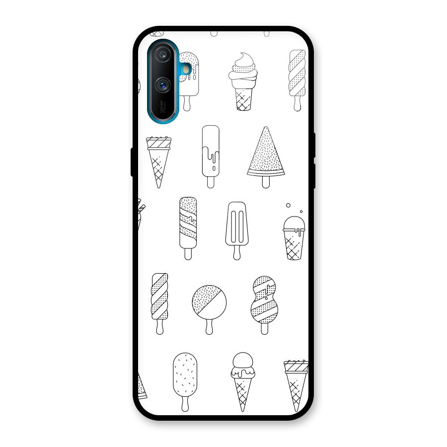 Ice Cream Lines Glass Back Case for Realme C3