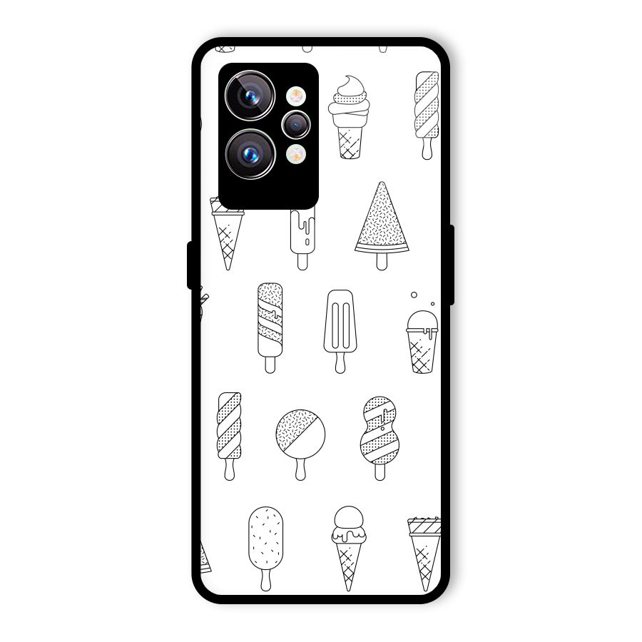 Ice Cream Lines Glass Back Case for Realme GT2 Pro
