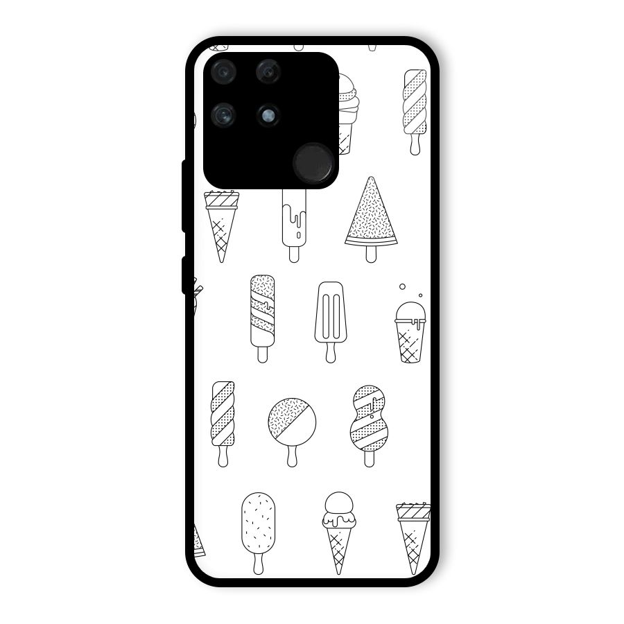 Ice Cream Lines Glass Back Case for Realme Narzo 50A