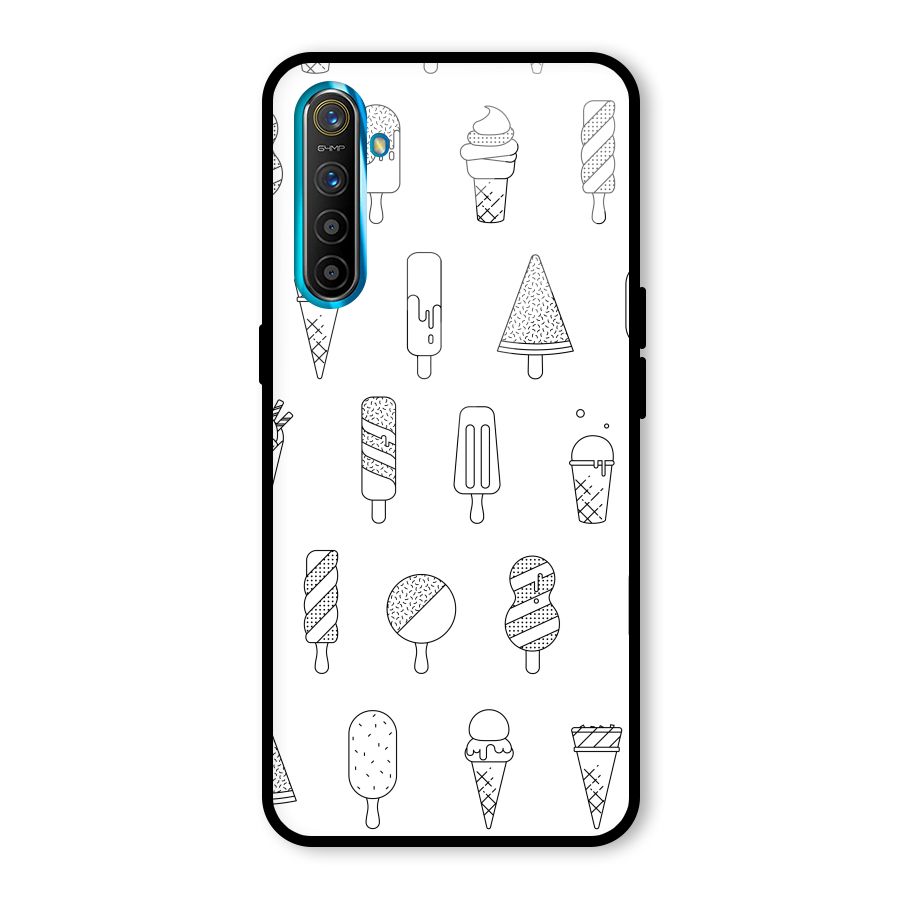 Ice Cream Lines Glass Back Case for Realme X2