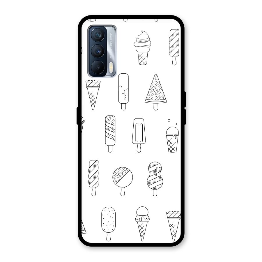 Ice Cream Lines Glass Back Case for Realme X7