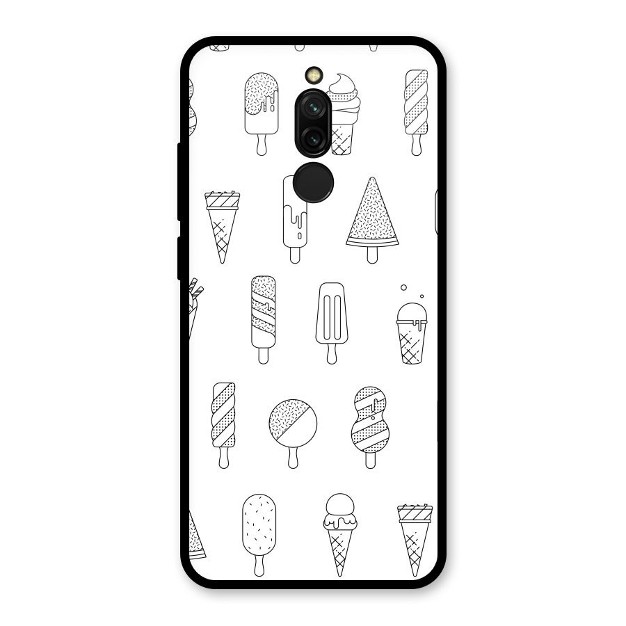 Ice Cream Lines Glass Back Case for Redmi 8