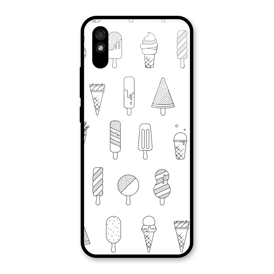 Ice Cream Lines Glass Back Case for Redmi 9i