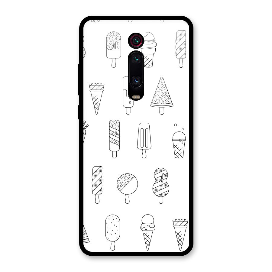 Ice Cream Lines Glass Back Case for Redmi K20
