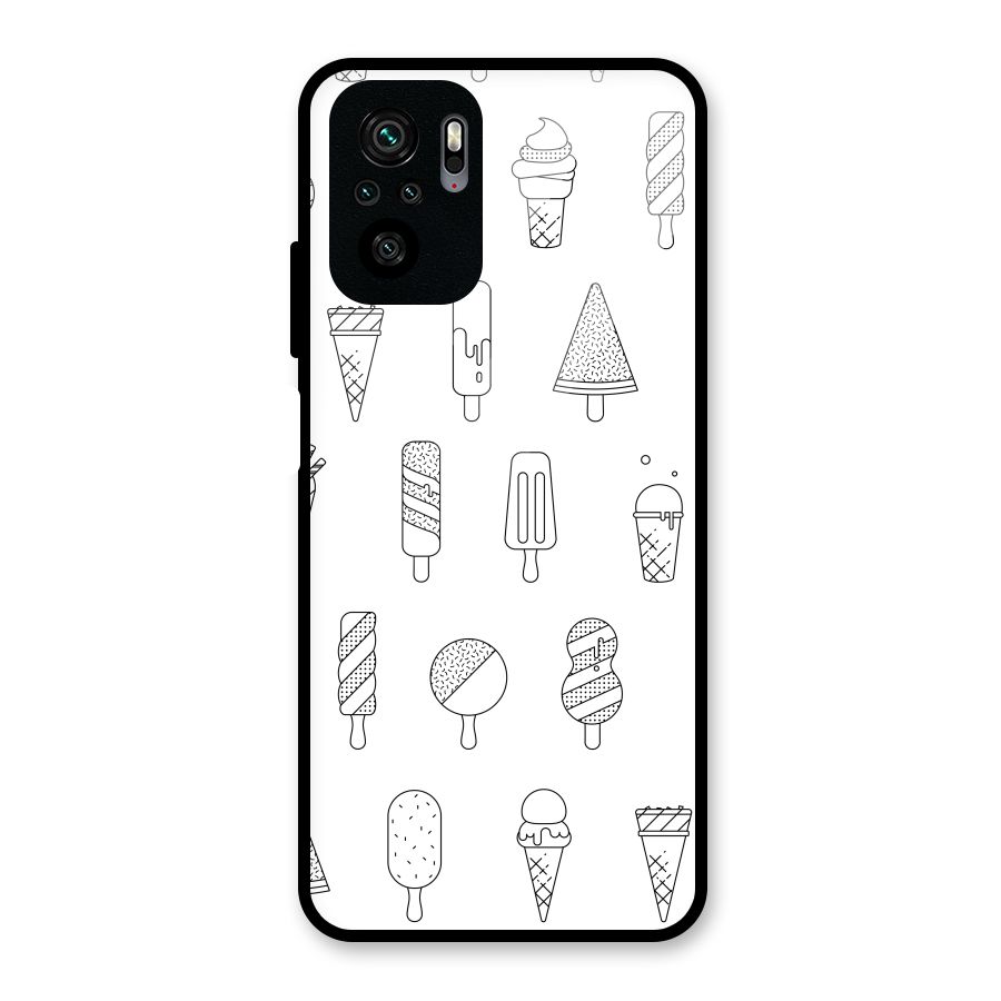 Ice Cream Lines Glass Back Case for Redmi Note 10S
