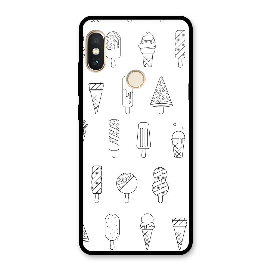 Ice Cream Lines Glass Back Case for Redmi Note 5 Pro