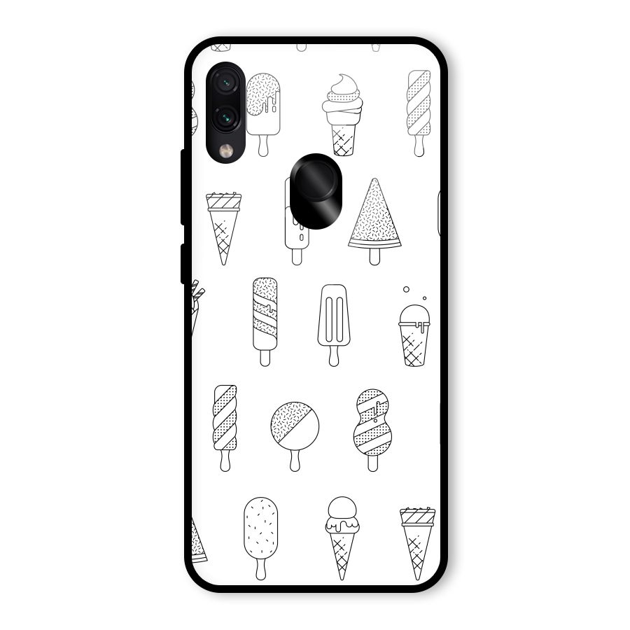 Ice Cream Lines Glass Back Case for Redmi Note 7 Pro