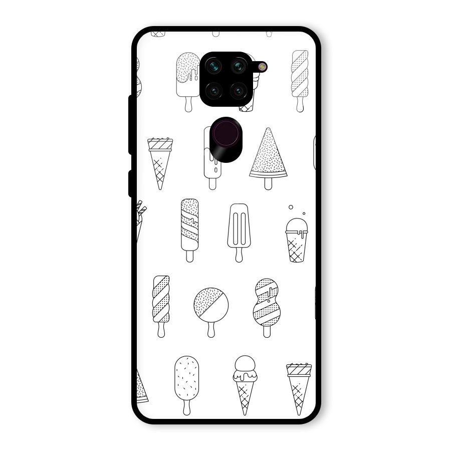 Ice Cream Lines Glass Back Case for Redmi Note 9