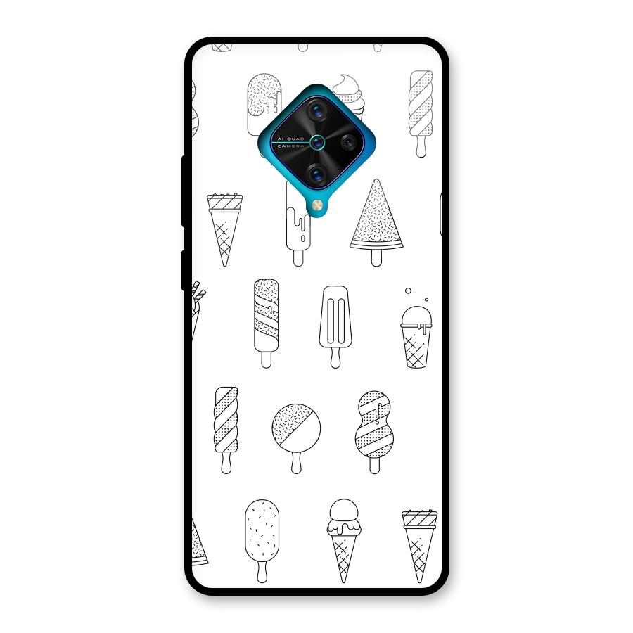 Ice Cream Lines Glass Back Case for Vivo S1 Pro