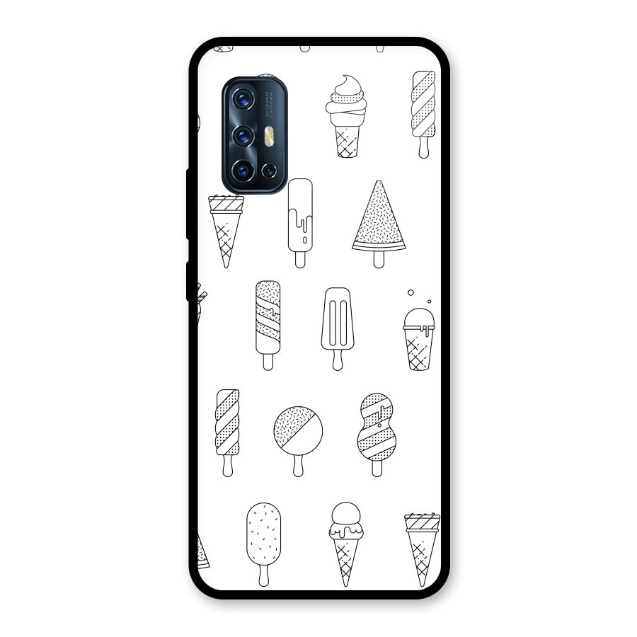 Ice Cream Lines Glass Back Case for Vivo V17
