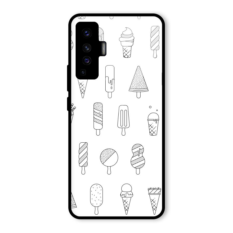 Ice Cream Lines Glass Back Case for Vivo X50