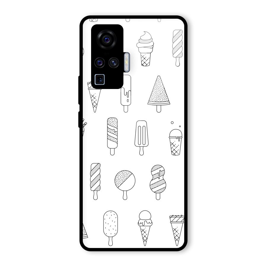 Ice Cream Lines Glass Back Case for Vivo X50 Pro