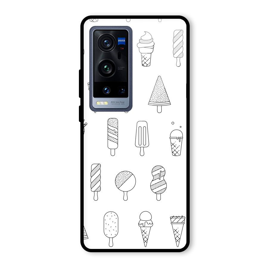 Ice Cream Lines Glass Back Case for Vivo X60 Pro Plus
