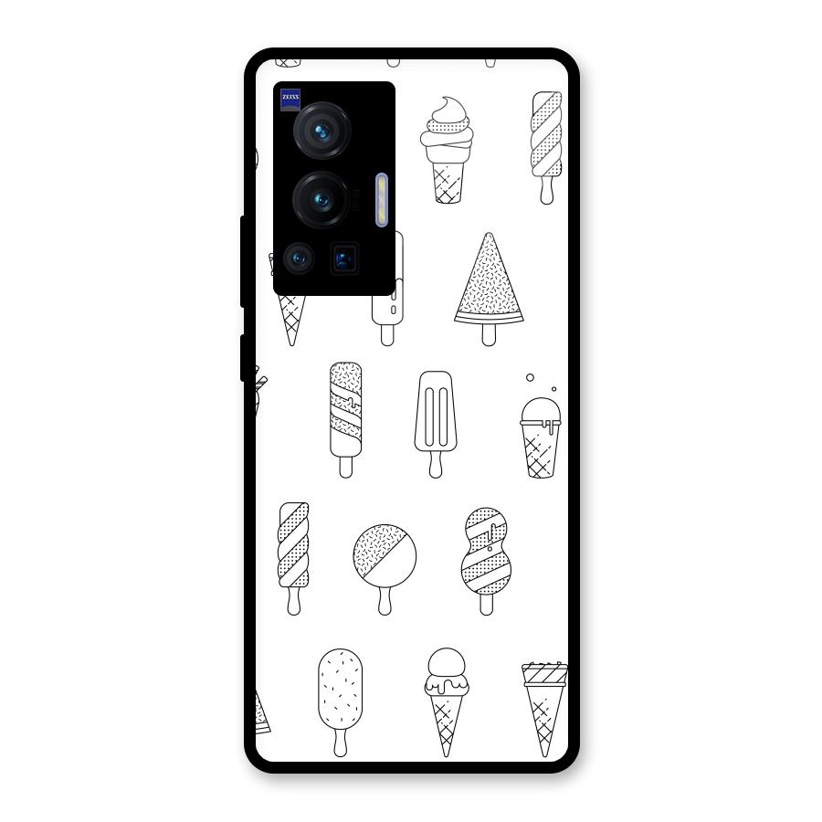 Ice Cream Lines Glass Back Case for Vivo X70 Pro