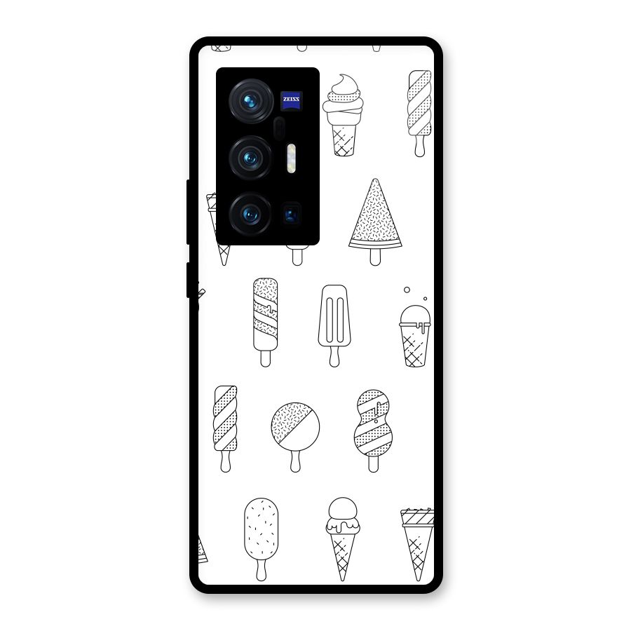 Ice Cream Lines Glass Back Case for Vivo X70 Pro Plus