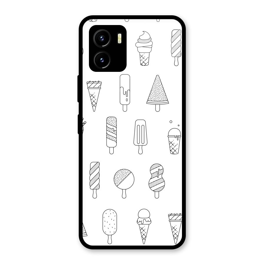 Ice Cream Lines Glass Back Case for Vivo Y15s