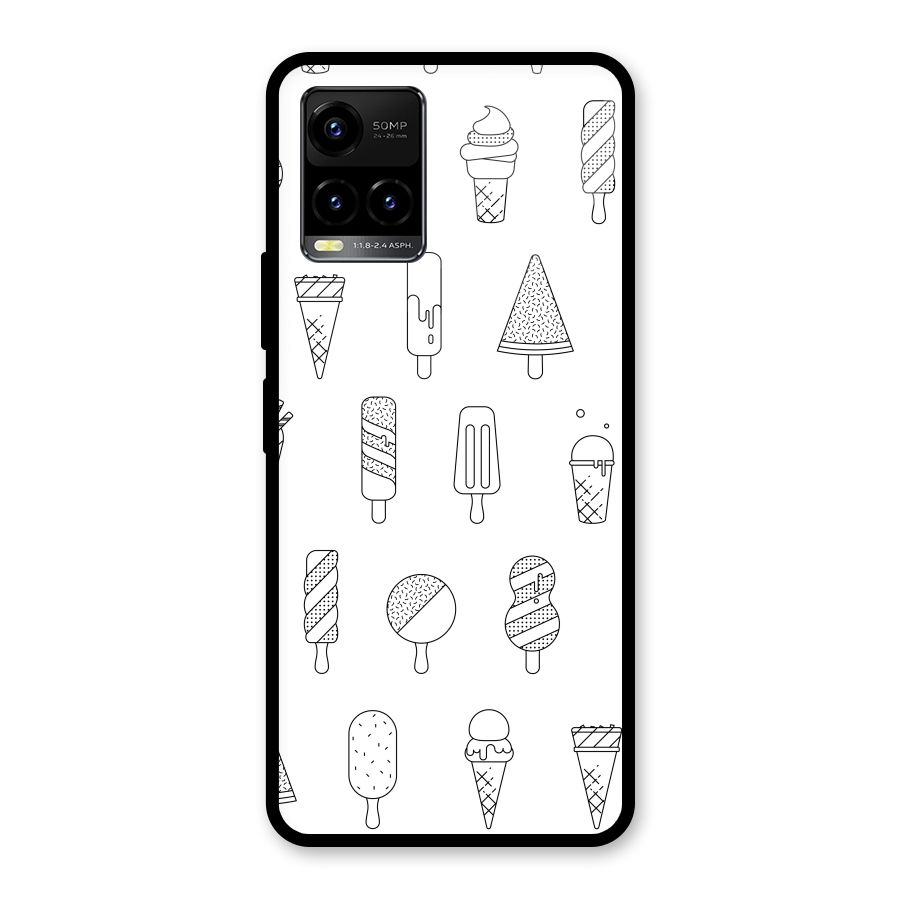 Ice Cream Lines Glass Back Case for Vivo Y21T