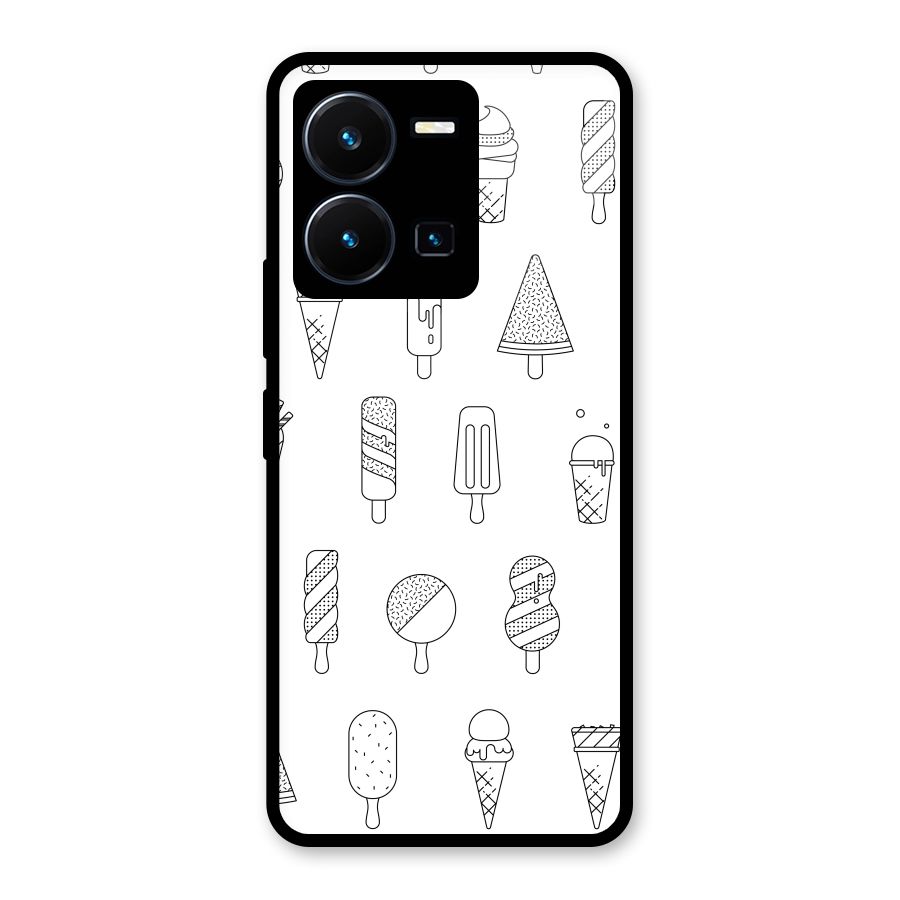 Ice Cream Lines Glass Back Case for Vivo Y35