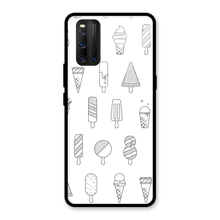 Ice Cream Lines Glass Back Case for Vivo iQOO 3