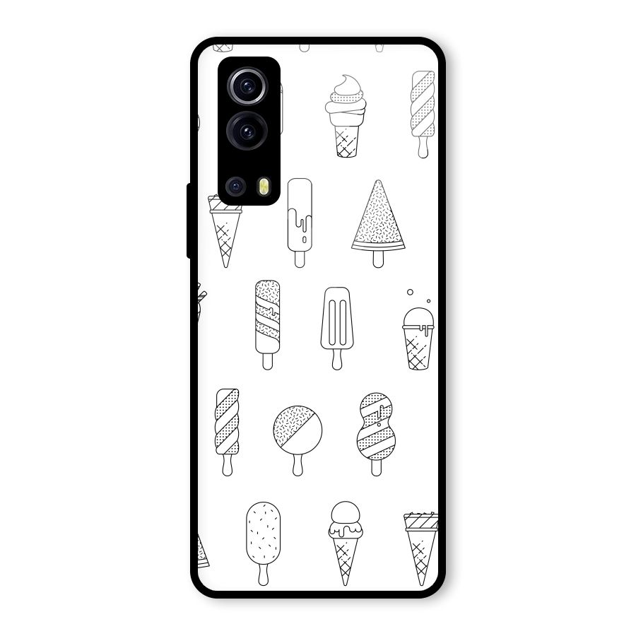 Ice Cream Lines Glass Back Case for Vivo iQOO Z3