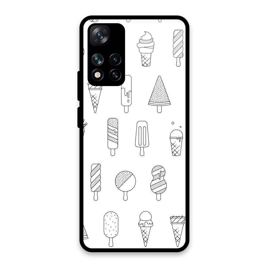 Ice Cream Lines Glass Back Case for Xiaomi 11i HyperCharge 5G