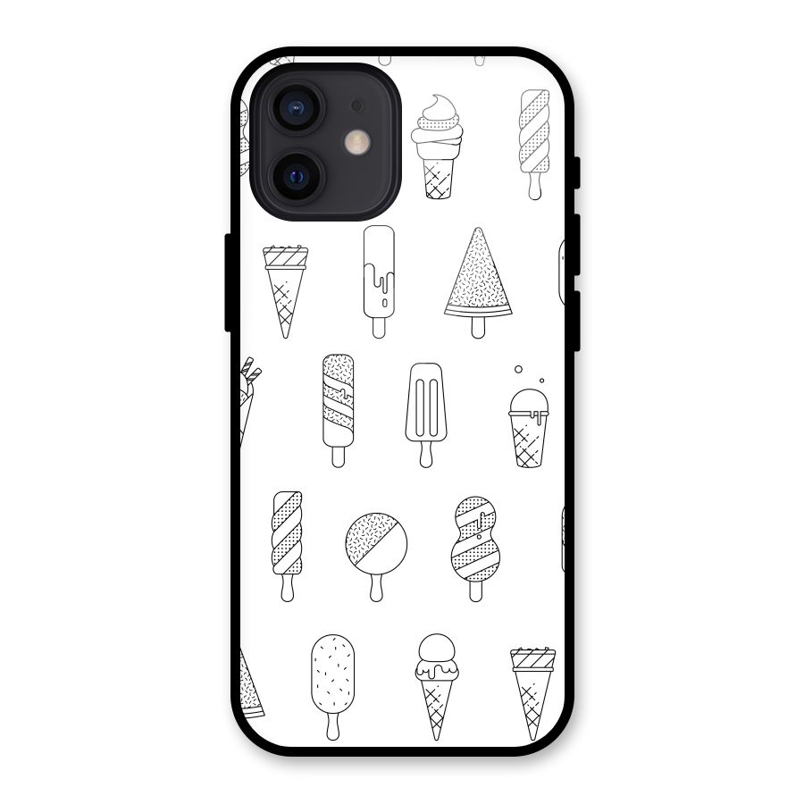 Ice Cream Lines Glass Back Case for iPhone 12
