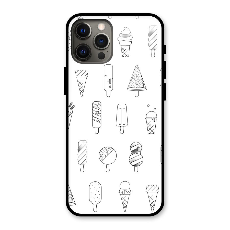 Ice Cream Lines Glass Back Case for iPhone 12 Pro Max