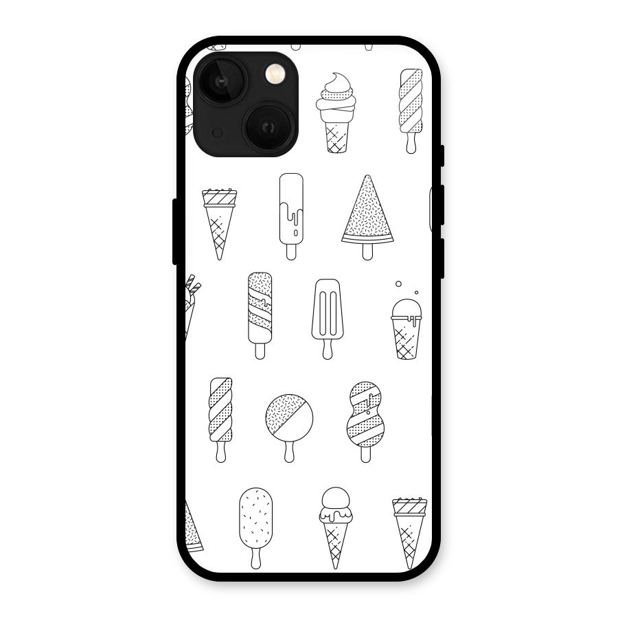 Ice Cream Lines Glass Back Case for iPhone 13