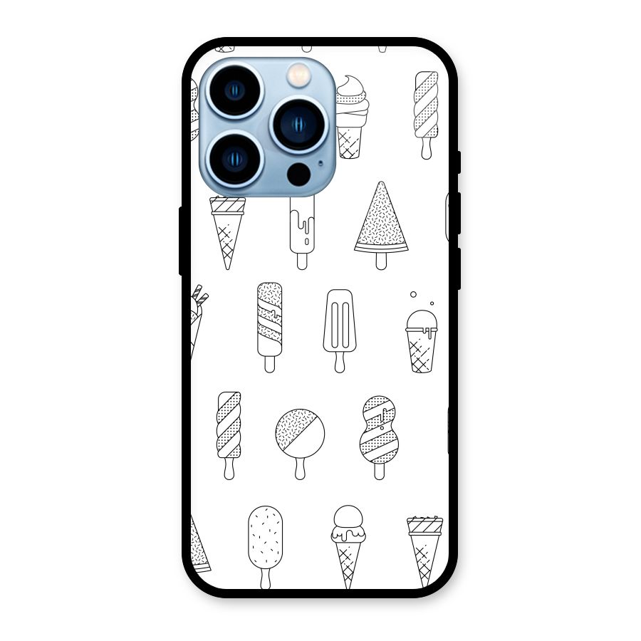 Ice Cream Lines Glass Back Case for iPhone 13 Pro