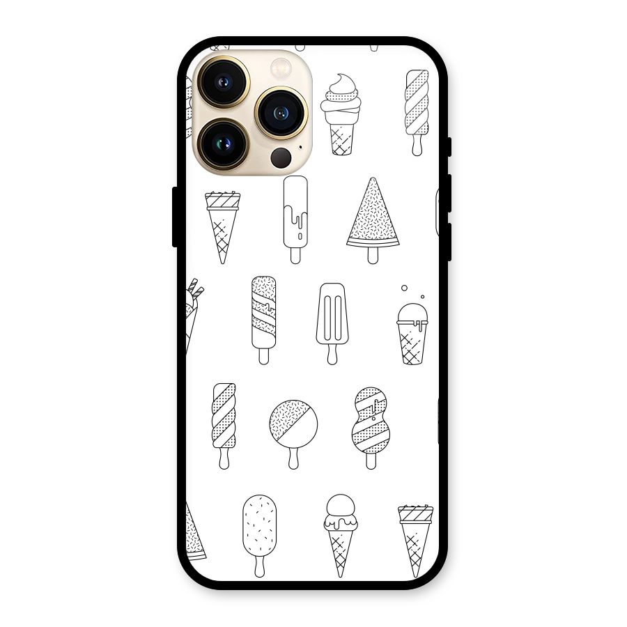 Ice Cream Lines Glass Back Case for iPhone 13 Pro Max