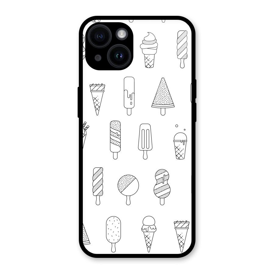 Ice Cream Lines Glass Back Case for iPhone 14