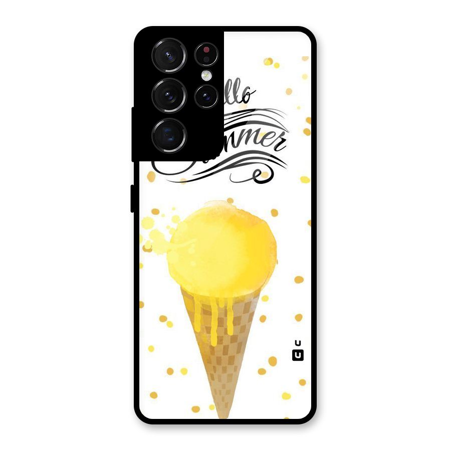 Ice Cream Summer Glass Back Case for Galaxy S21 Ultra 5G