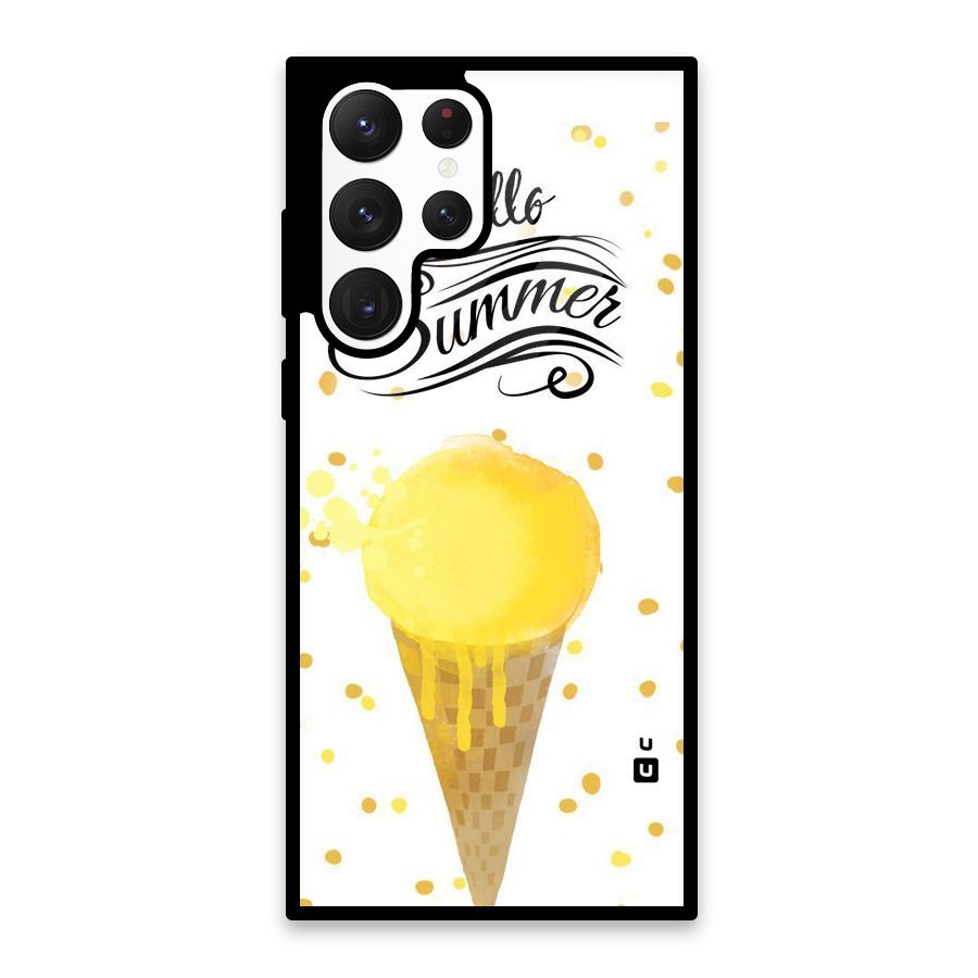 Ice Cream Summer Glass Back Case for Galaxy S22 Ultra 5G