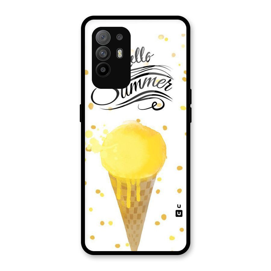 Ice Cream Summer Glass Back Case for Oppo F19 Pro Plus 5G