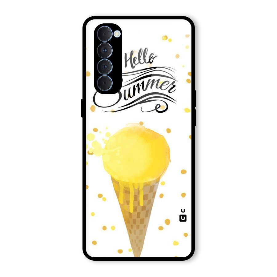 Ice Cream Summer Glass Back Case for Oppo Reno4 Pro