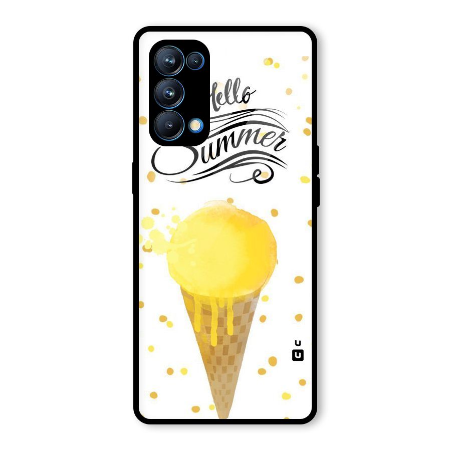 Ice Cream Summer Glass Back Case for Oppo Reno5 Pro 5G